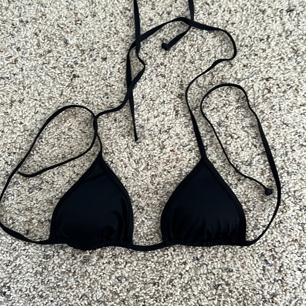 Pink Black triangle bikini top. Size a x-small